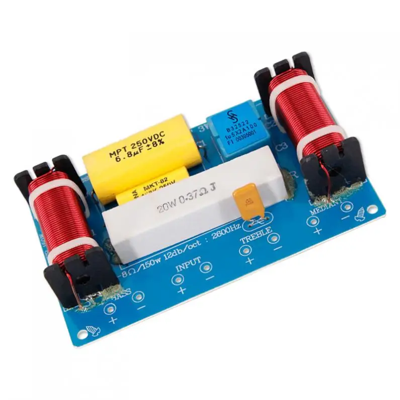 120W Speaker 3 Way Audio Frequency Divider Loudspeaker 3 Unit Crossover Filters for Speakers New