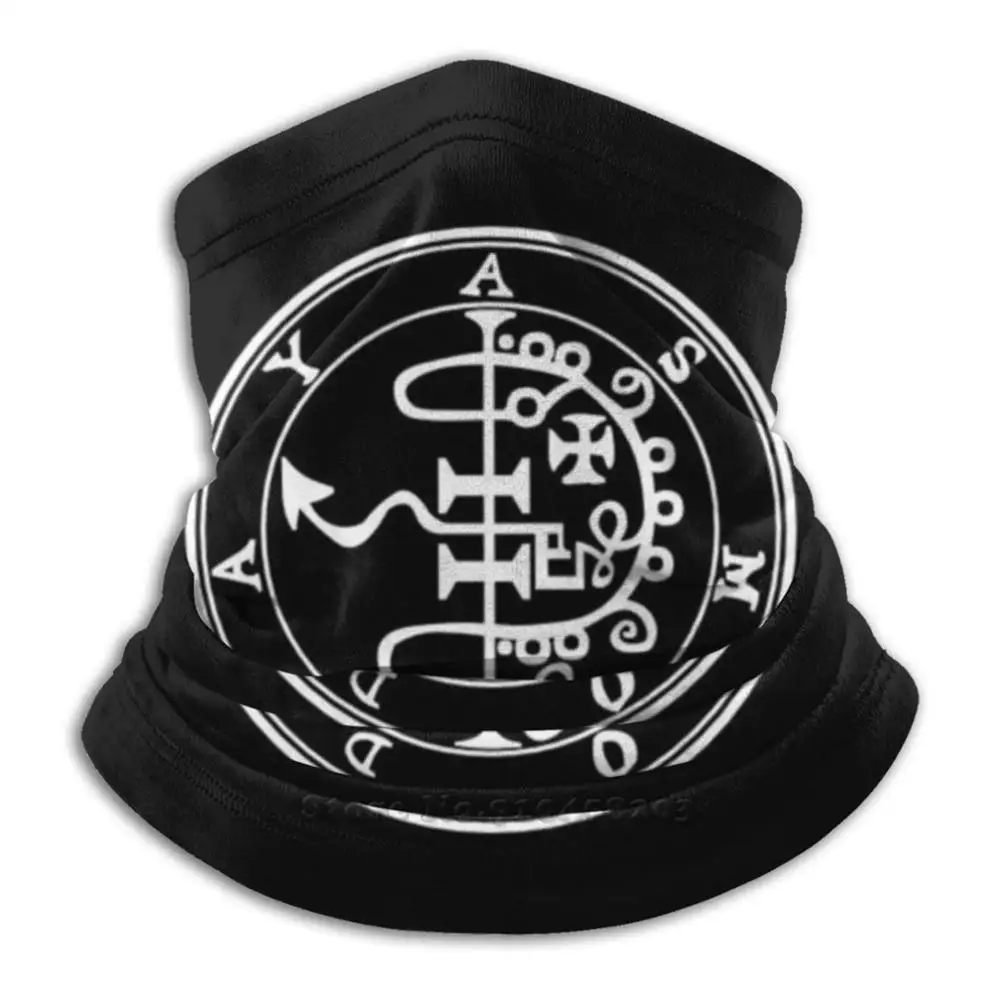 mens grey scarf Asmoday Seal / Sigil Cycling Motorcycle Headwear Washable Scarf Neck Warmer Face Mask Occult Demon Goetia Sigil Seal Demonology mens snood scarf