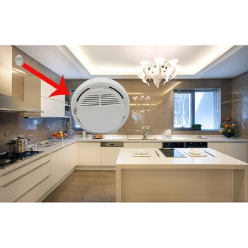 

Wireless Fire Smoke Detector Alarm Sensitive Fire Protection Home Security System for Library Computer-house Storehouse