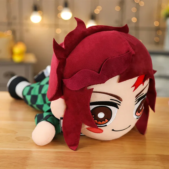 Kamado Tanjirou Аниме Demon Slayer: Kimetsu no Yaiba Agatsuma Zenitsu Косплей милая кукла плюшевая подушка 40 см Kawaii Рождественские подарки - Цвет: Kamado Tanjirou