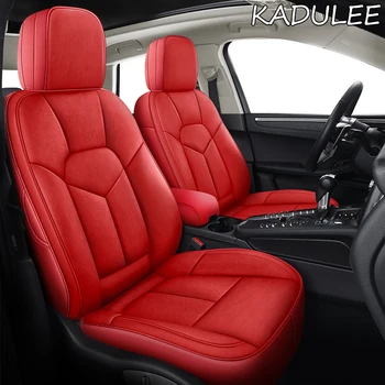 

KADULEE custom real leather car seat cover for Porsche Cayman Macan panamera Cayenne Boxster car seat protector car-styling