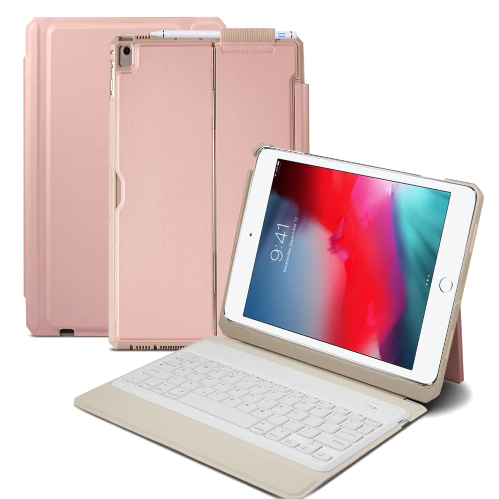 

For iPad Pro 9.7 Inch 2016 2017 2018 Detachable Bluetooth Keyboard Magneti Adsorption Bracket Tablet Case with Keyboard American
