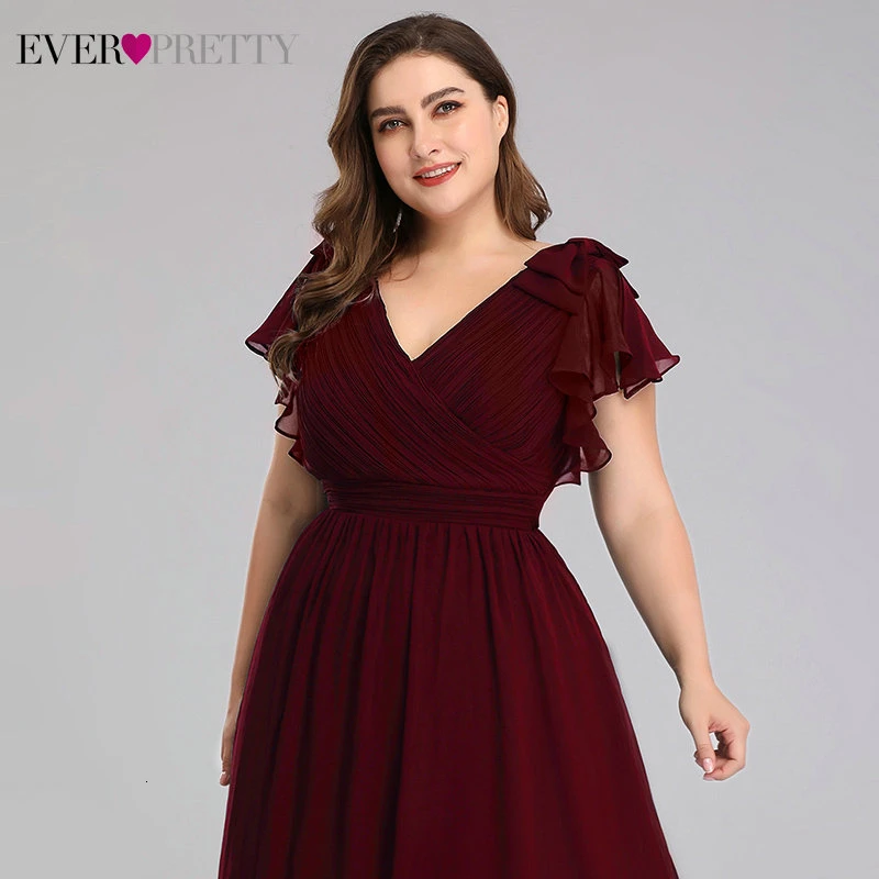 Платья для мамы невесты размера плюс Ever Pretty EZ07709 элегантные шифоновые темно-синие вечерние платья трапециевидной формы