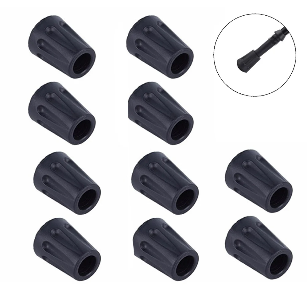 10Pcs Walking Stick Tip Protector Foot Cover Trekking Pole Protector Cap Rubber Hiking Accessories for Outdoor Walking Poles