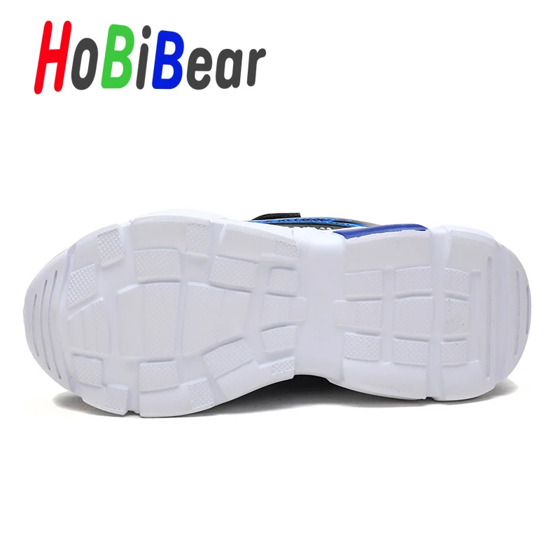 HOBIBEAR/ г. Повседневные кроссовки на плоской подошве для мальчиков, детские кроссовки для мальчиков, светильник, спортивная обувь, детская обувь на липучке, обувь для бега для мальчиков
