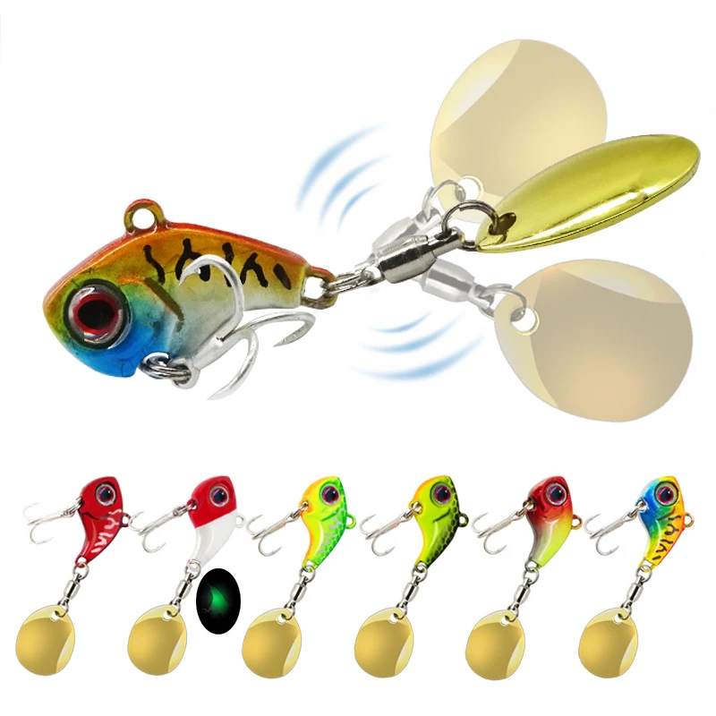 

2019 New Metal Vib Lure Spoon Hard Bait Small 2.3/2.5/2.8/3.5cm Vibrating Rotating Sequin Sea Fishing Sinking Bass Fresh Saltwat