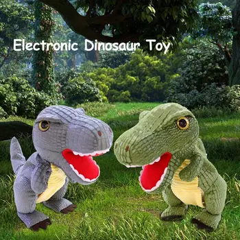 

Electronic Dinosaur Toy Safe Realistic Dinosaur Model With Walking Motion Simulation Roaring Stuffed Plush Doll For Kids Gifts