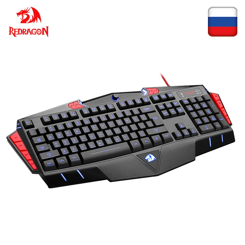 Игровая мембранная клавиатура Redragon K501 с USB эргономичный 7 цветов светодиодный