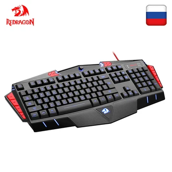 

Redragon K501 USB gaming Membrane keyboard ergonomic 7 color LED backlit keys Full key anti-ghosting 104 wired Computer PC gamer