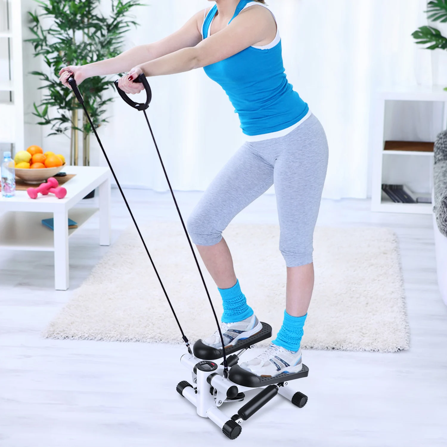 Mini Fitness Twist Stepper Electronic Display Home Exercise Equipment with Resistance Bands Slimming Climbing Machine | Спорт и