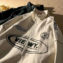 

FAKUNTN New Loose Spring/Autumn Cardigan Jacket Baseball Uniform Men Coat Vintage Casual Handsome All-match Reflective Women