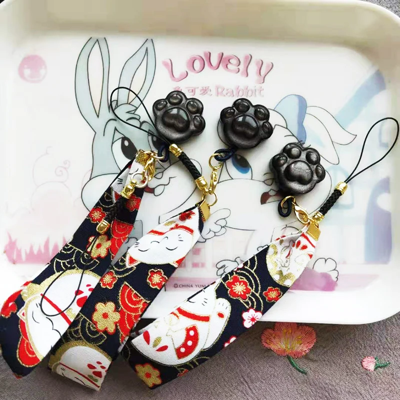 Кошачий коготь, брелок ювелирный, автомобильный, на заказ, милый, натуральный обсидиан, золото, серебро, кот, аниме, Рождество, Забавный брелок, кольца