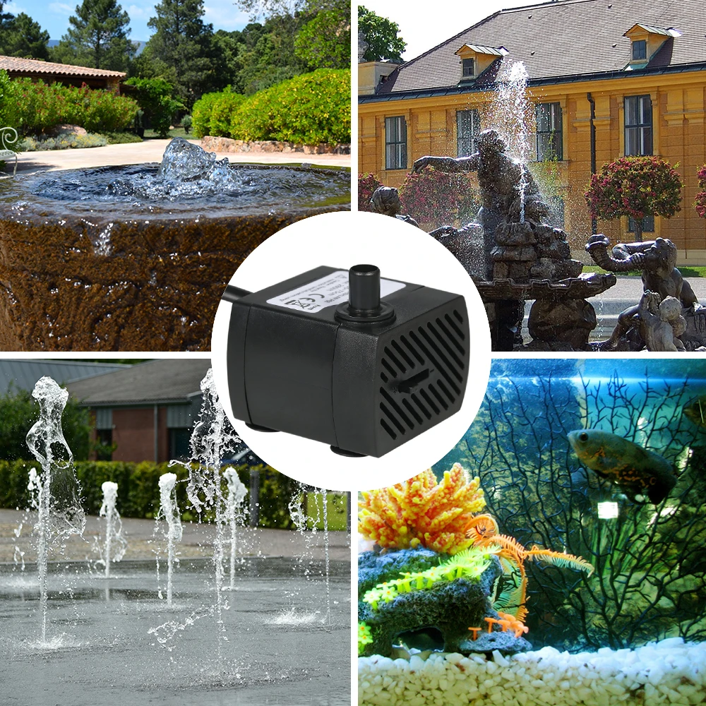 110V/220V 2.5W/3W/4W/5W Ultra-Quiet Submersible Water Fountain Pump Filter Fish Pond Aquarium Water Pump Tank Garden Fountain 4