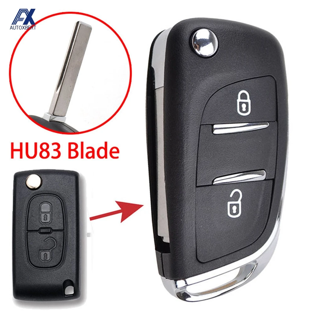 

CE0536 HU83 BLADE Car Remote Key Shell For Peugeot 308 207 Expert Partner For Citroen C2 C3 C4 Picasso Key Replacement Fob Case