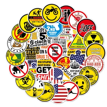 

50 PCS Hard Hat Sticker Vinyl Funny Waterproof Warning Decal Sticker for Laptop Bumper Tool Box Worker Construction Electrician