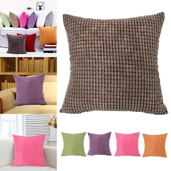 

Newly 2pcs Durable Corduroy Fabric Square Cushion Cover Solid Cushion Cover for Home Sofa Chair Couch Bedroom VA88