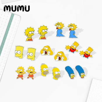 

2020 New Cartoon Marge Homer Bart Lisa Stud Earring Ear Studs Shrinky Dinks Jewelry Epoxy Funny Acrylic Earrings