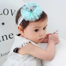 

Baby Girls Mesh Chiffon Flower Hairband Kids Headband Children Bear Crown Head Wraps Newborn Hair Accessories Bebes bandeau