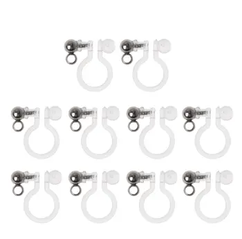 

10 Pcs/Set Invisible Clip on Earring Converter Allergy-Free Resin Non Pierced Earring Making Tool Accessories