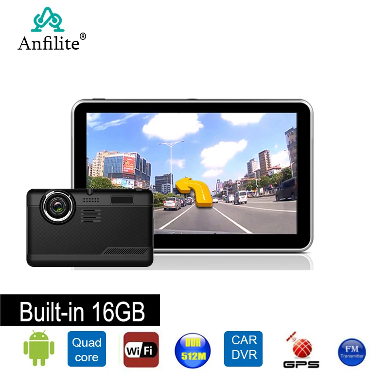 Автомобильный видеорегистратор Anfilite 7 &quotемкостный экран Android GPS навигатор Wi Fi Full