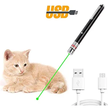 

USB Green Laser pointer Built-in battery Hight Powerful red Laser Sight 10000m 5mw Adjustable Focus Lazer pen