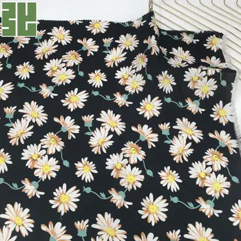 

150cm * 100cm 2020 Spring and Summer New Fashion Daisy Printed Fabric Impervious Habijabi Chiffon Printed Shirt Lining