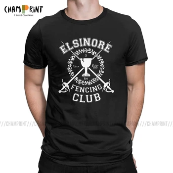 

Humorous Elsinore Fencing Club Hamlet T-Shirt for Men T Shirts Shakespeare Literature Theatre Tee Shirt Plus Size Clothes