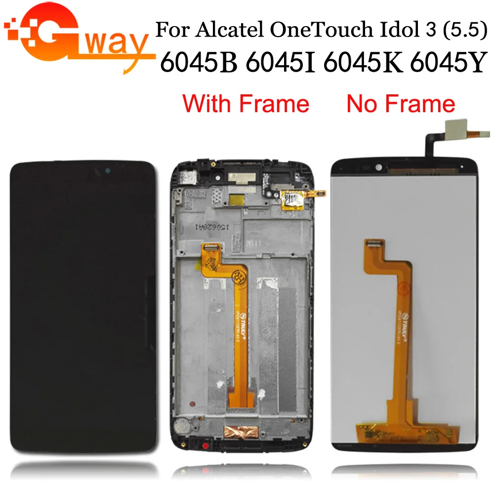 ЖК дисплей с дигитайзером для Alcatel One Touch Idol 3 6045 OT6045 6045B 6045I 6045K 6045Y рамкой 5 дюйма|lcd