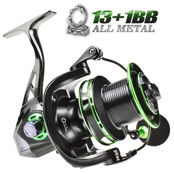 

10000 Series 13+1BB Fishing Reel Aluminum Alloy Spool Handle Surfcasting Sea Spinning Reel 25KG Drag Power Carp Fishing Tackles