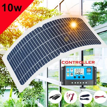 

solar panel 12v 10w flexible transparent solar charger solar cell module for smartphone 12v car boat caravan RV battery charger