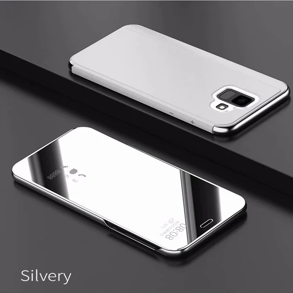 Silver Умный зеркальный флип-чехол для Xiaomi Redmi 8 8A 7 7A 6A 6 5A 5 Plus 4X K20 GO Pro Note 8 7 5 6 iPad Pro 3 4X с кронштейном Функция Funda - Цвет: Silver
