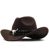 Simple White Women's Men's Western Cowboy Hat For Gentleman Lady Jazz Cowgirl With Leather Cloche Church Sombrero Caps 5