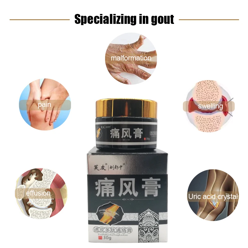 1pcs Chinese Herbal Medicine Gout Cream Treatment Gout Cause Neck Waist Shoulder Leg Joint Bone Pain Skin Antibacterial Ointment