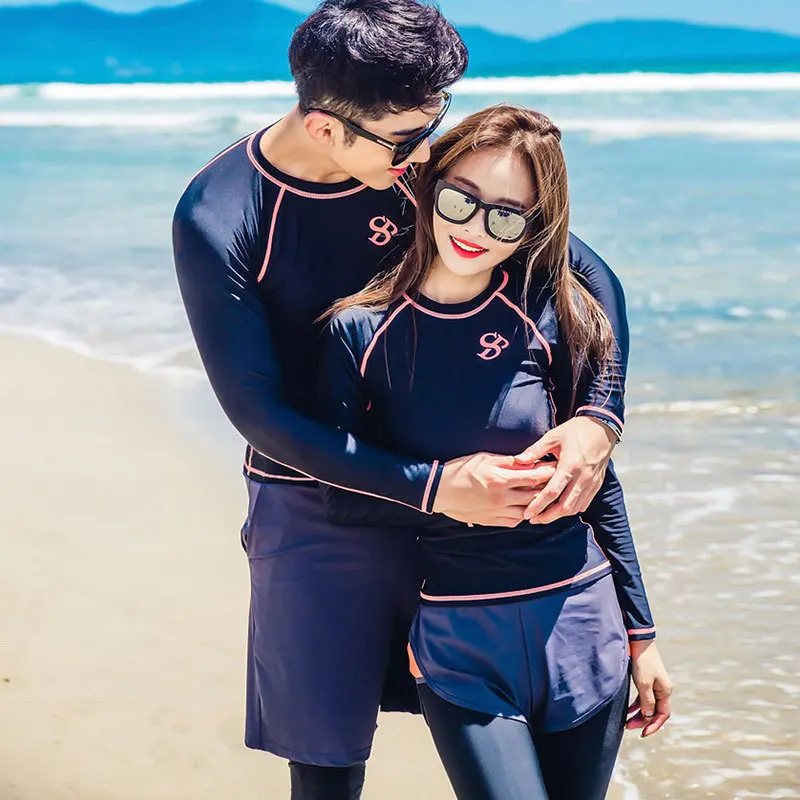 

New Style Couples Wetsuit Diving Suit Men And Women Jellyfish Clothing Sun-resistant Snorkeling Long-sleeved Swimsuit Split Type