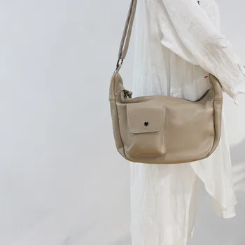 

women summer novelty genuine leather one shoulder bag for female casual soft first layer cowhide beige black crossbody bag