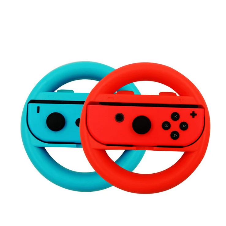 Контроллер ручные ручки Joy-Con чехол Теннисная ракетка Рулевое колесо для Nod ручка переключателя NS N-Switch игровые консольные аксессуары - Цвет: blue red wheel