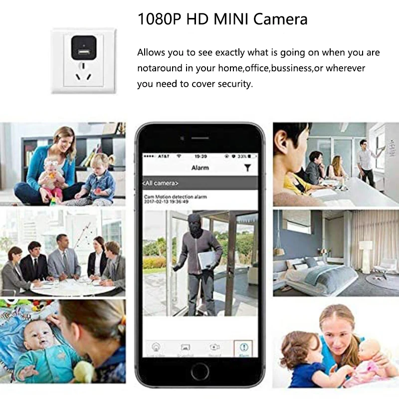 DV/Wifi Mini Camera Power Adapter Wireless IP Camera 1080P 3