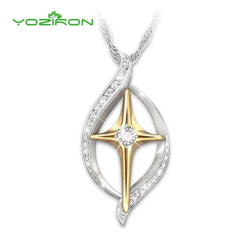 

2019 New Design Religious Faith Cross Necklace Pendant For Women Girl Fashion Elegant Crystal Rhinestone Pendant Jewelry Gift