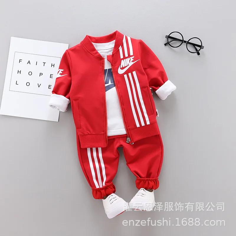 

2018 New Style Childrenswear Male Baby Sports Three-piece Set Children Spring And Autumn Small CHILDREN'S Fashion
