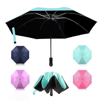 

Black Coating Folding Reverse Umbrella Rain Women Automatic Sun Big Windproof Umbrellas Men Gifts Parasol Business Car Paraguas