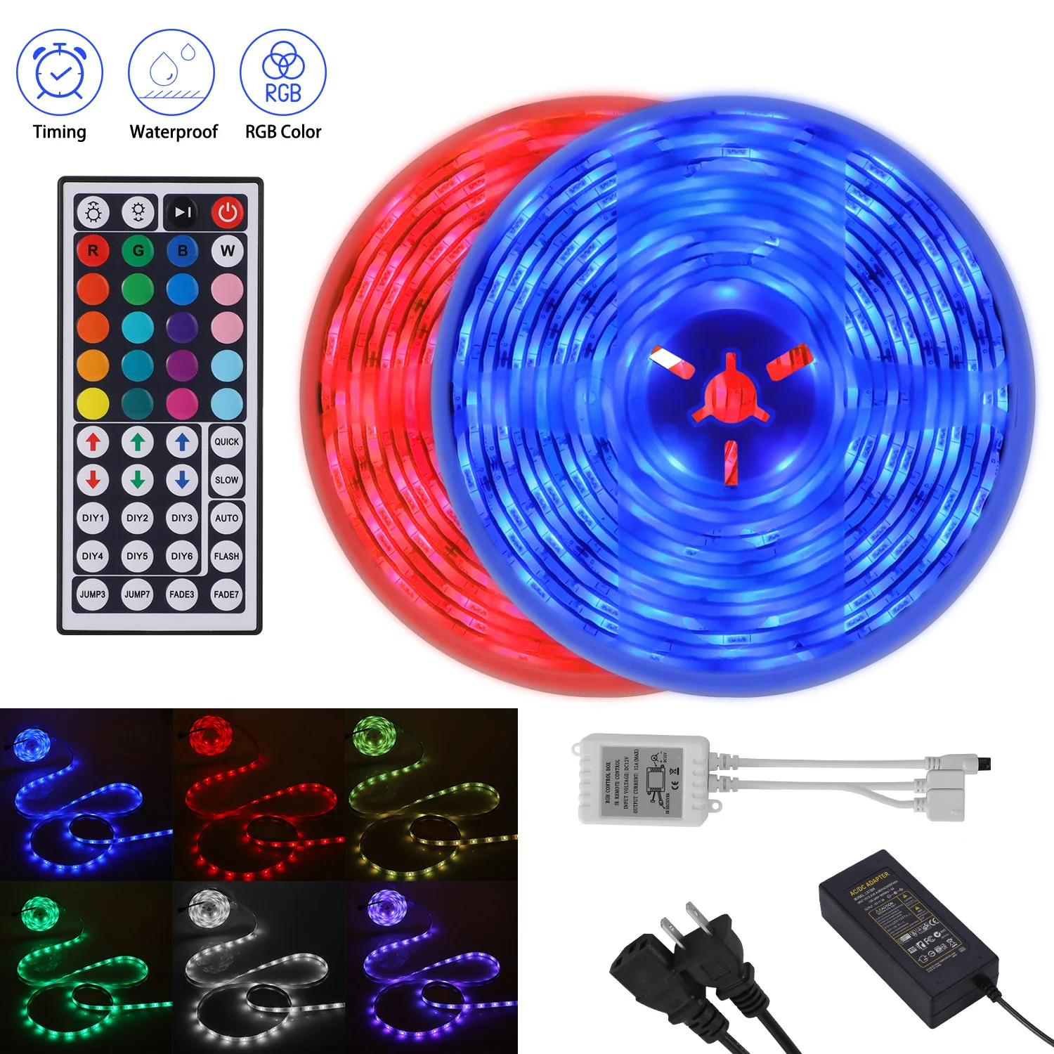 5050 RGB светодиодный светильник с ИК пультом дистанционного управления DC 12V 5M 10M