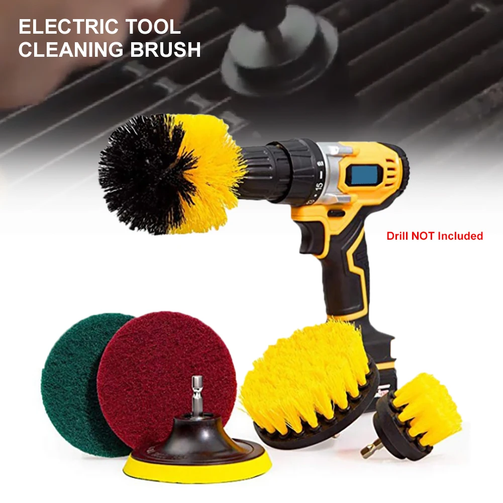 6PC/12Pcs Electric Scrubber Brush Kit Cordless Drill Brush Attachment