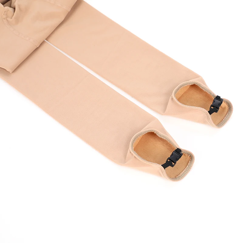 Women's Figure Skating Training Competition Pantyhose Patinaje Artistic Gymnastics Tight Fit Warm Dance Beige Color