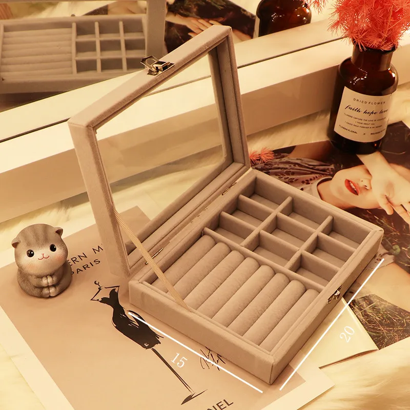 Pendientes caja recepción joyería a prueba de polvo de recepción oreja-clip oreja-gota pendiente joyería de acabado recibir B AliExpress Hogar y jardín