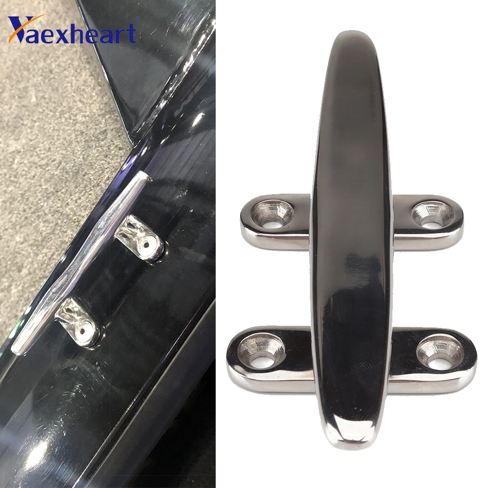 Flat Top 6 Inch Boat Cleats Dock w/Screws Stainless SteelMarine