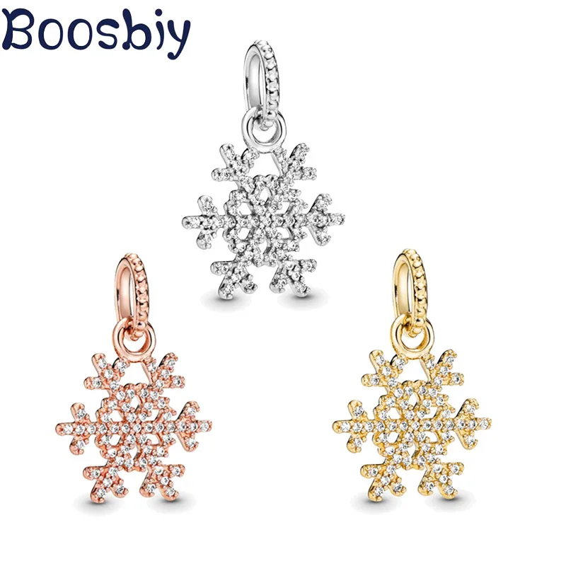 Boosbiy 2 шт. высокое качество 3 цвета зимний Искрящийся снежинка подвески подвеска