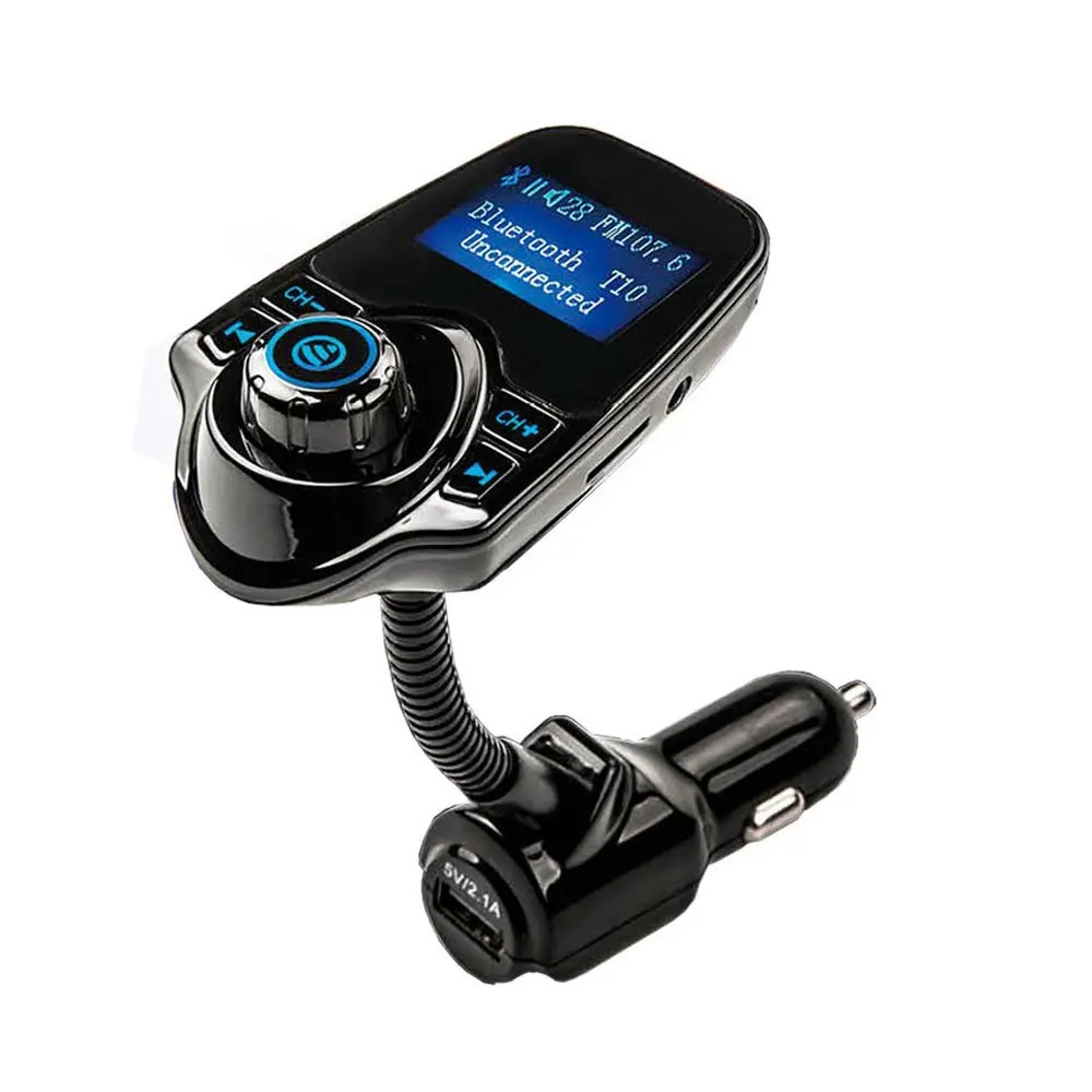 

Bluetooth Car Kit Handsfree Set FM Transmitter Wirless Radio Adapt MP3 Music Player 5V 2.1A USB Car Charger Support MicroSD Card