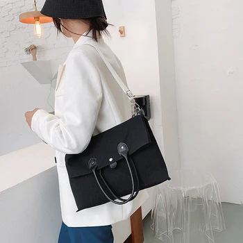 

Casual Large Capacity Women Shoulder Bags Designer Canvas Shopper Bag Wide Strap Crossbody Messenger Bags For Women Purses