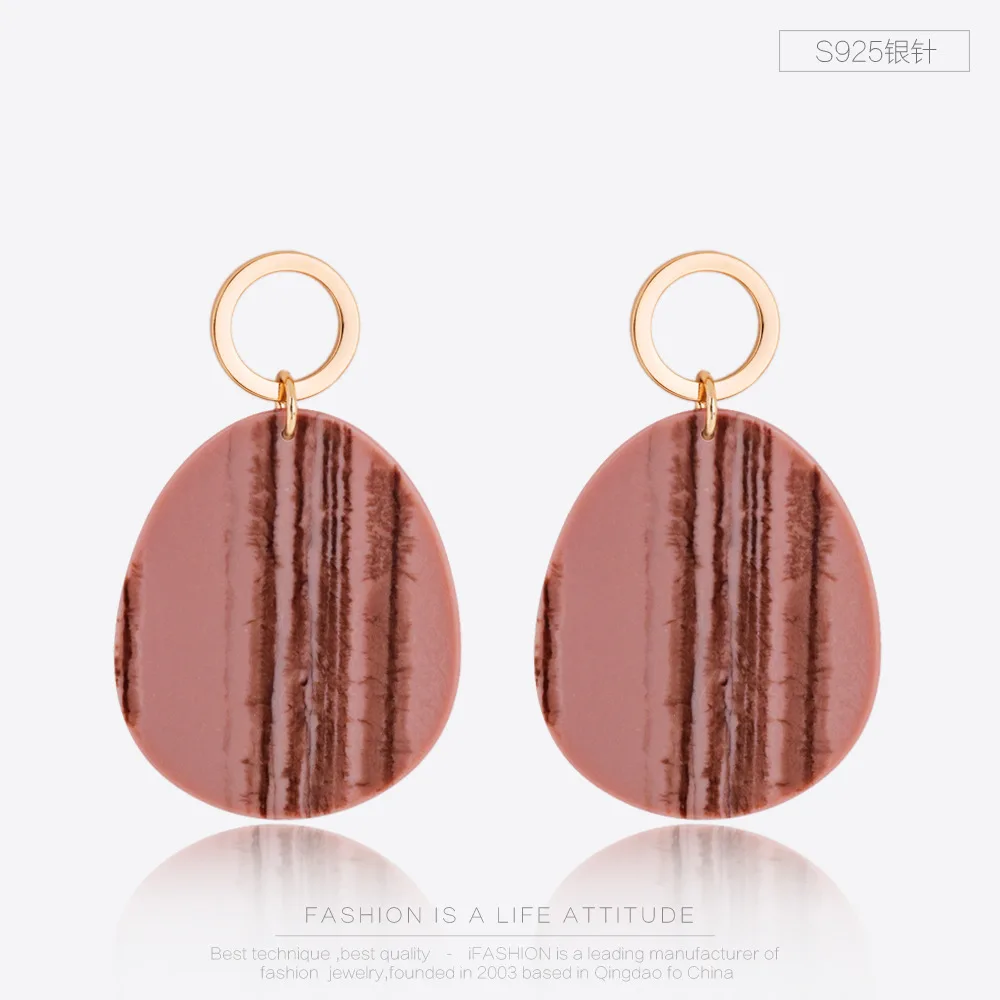 

Indian fashion ethnic long minimalist round texture elegant earrings for women Boho style statement temperament female jewelry