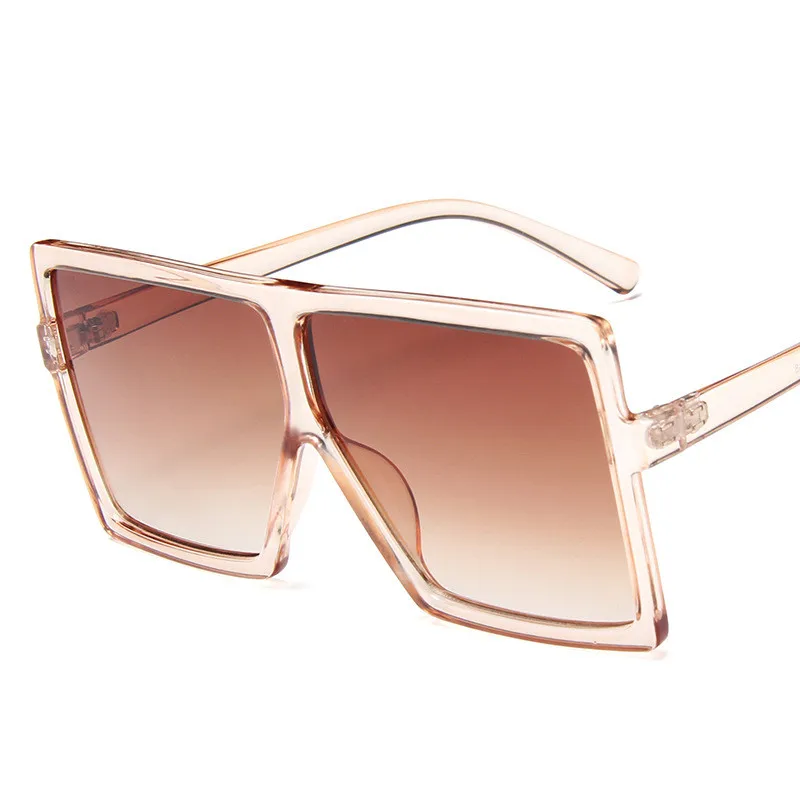 Классические женские крупные солнцезащитные очки мужские ретро брендовые дизайнерские градиентные солнцезащитные очки женские большие солнечные очки в оправе UV400 - Цвет линз: Tea
